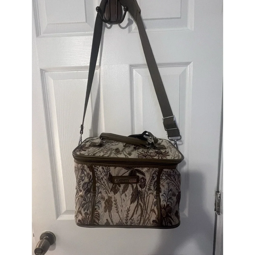 Vintage Jordache Floral Tapestry Makeup Train Case Cottagecore 90s‎